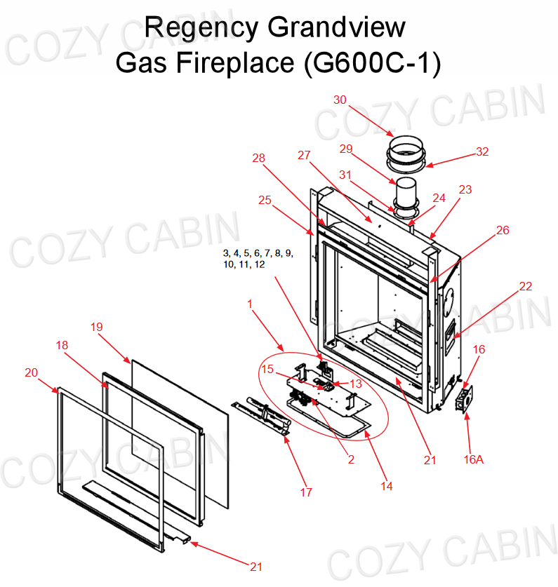 Grandview Direct Vent Gas Fireplace (G600C-1) #G600C-1